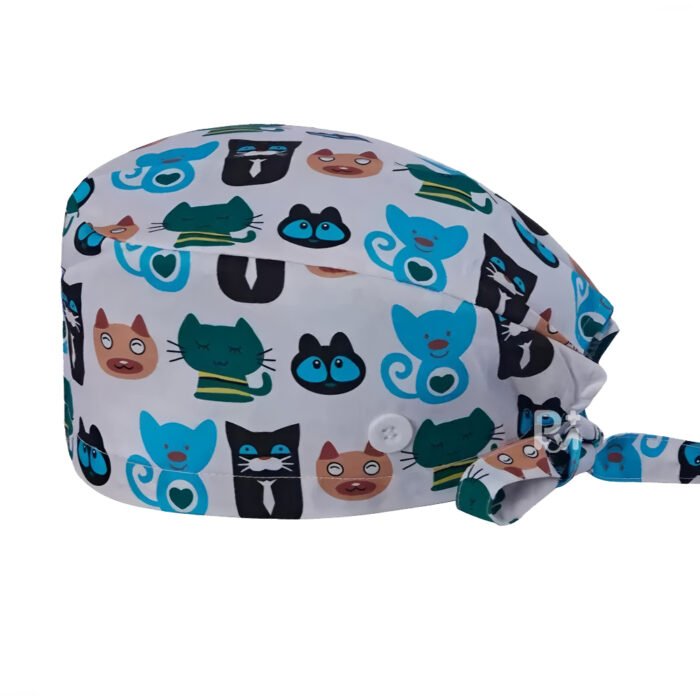 cat-print-tie back-scrub-cap4