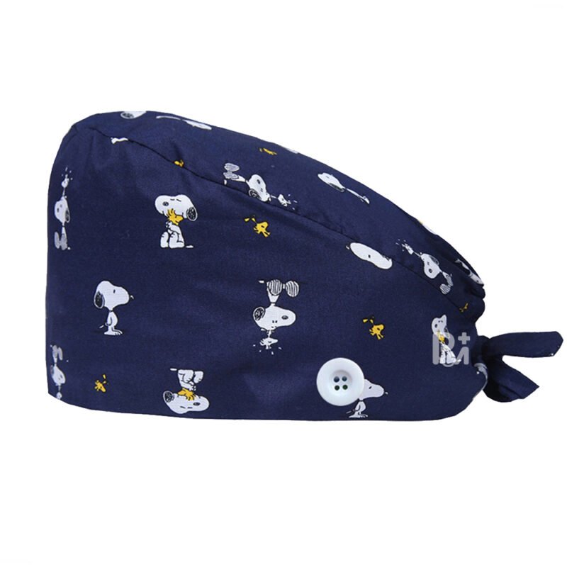 Dog Print Tie Back Scrub Cap - Adorable Adjustable for Healthcare Teams