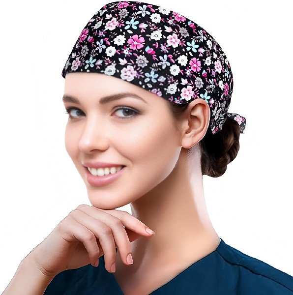 Floral Printed 100% Cotton Scrub Cap | Hospital-Grade for Healthcare Teams