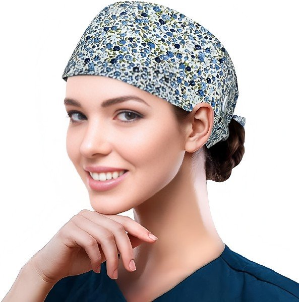 Floral Printed 100% Cotton Scrub Cap | Hospital-Grade for Healthcare Teams
