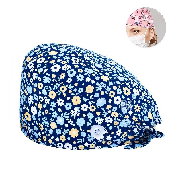 Floral Printed 100% Cotton Scrub Cap | Hospital-Grade for Healthcare Teams