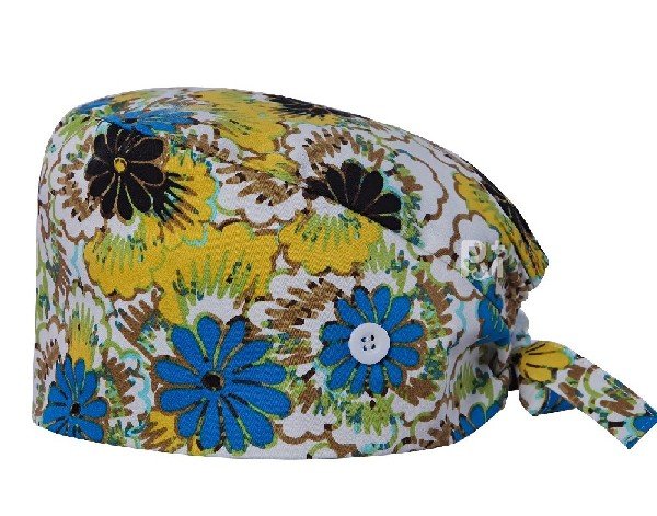 Floral Printed 100% Cotton Scrub Cap | Hospital-Grade for Healthcare Teams