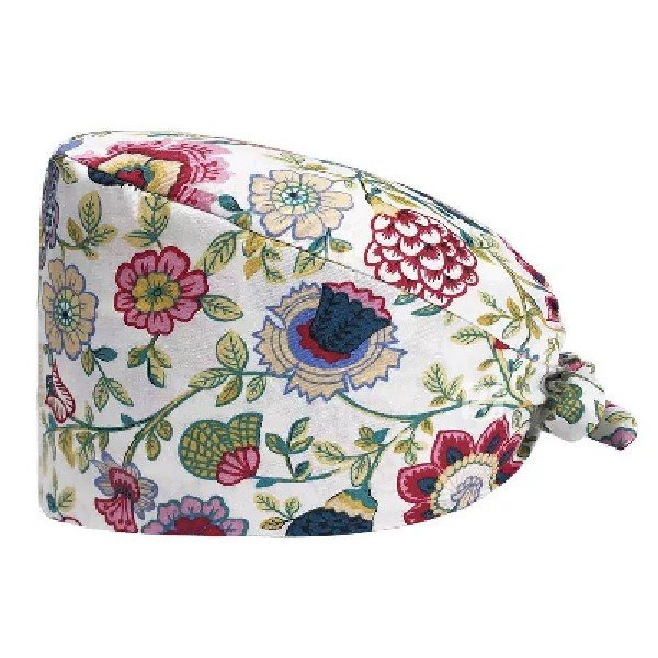 Floral Printed 100% Cotton Scrub Cap | Hospital-Grade for Healthcare Teams