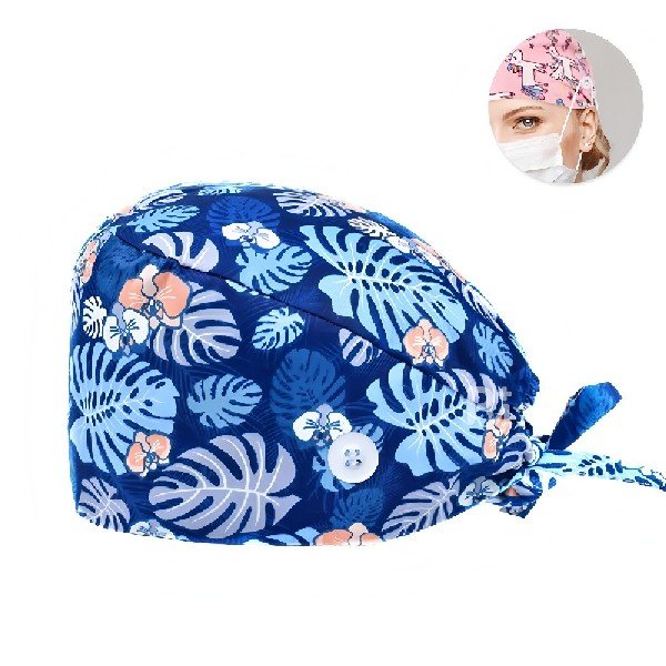 Floral Printed 100% Cotton Scrub Cap | Hospital-Grade for Healthcare Teams
