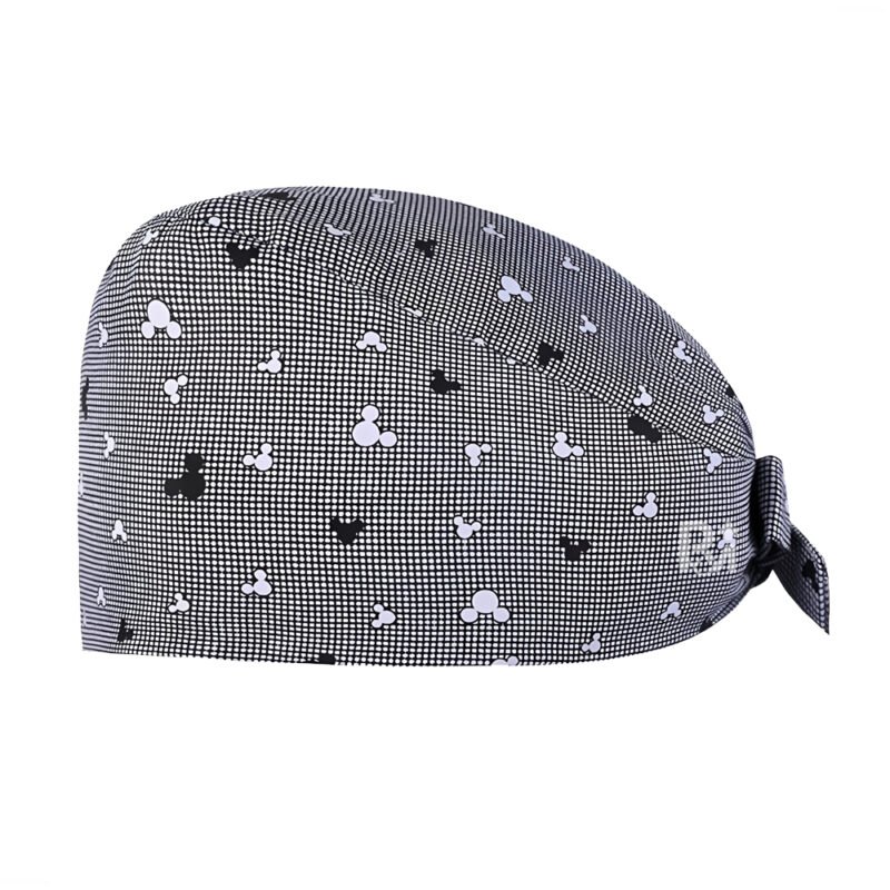 Cartoon Print Tie Back Scrub Cap - Magical Adjustable for Healthcare