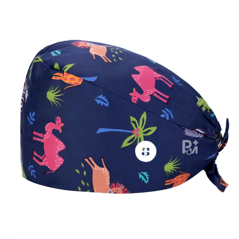 Cartoon Print Tie Back Scrub Cap - Magical Adjustable for Healthcare