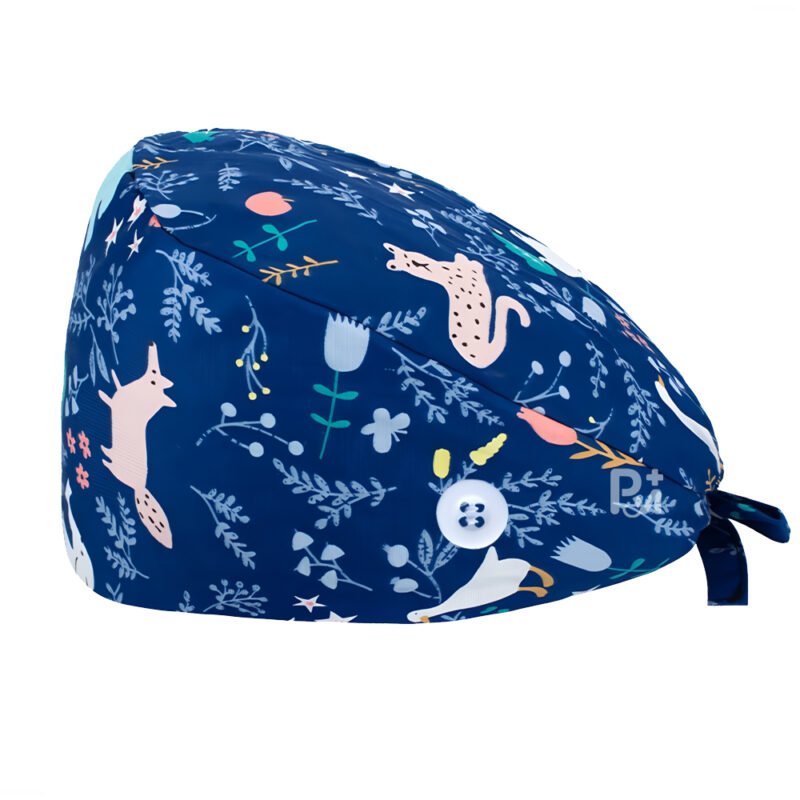 Cartoon Print Tie Back Scrub Cap - Magical Adjustable for Healthcare