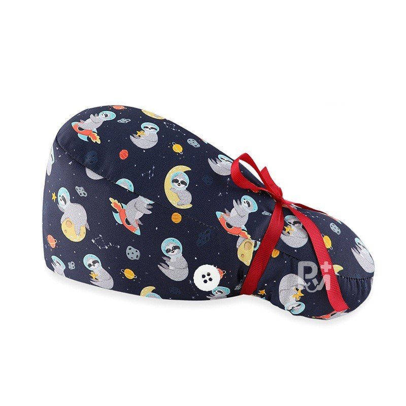Cute Cartoon Animal-Patterned Ponytail Scrub Cap – Hair-Friendly Comfort for Healthcare Beauty Catering Cleaning Staff