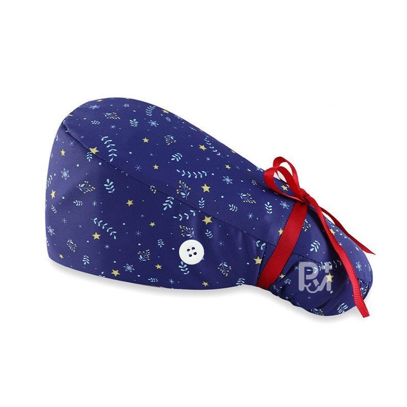 Cute Cartoon Animal-Patterned Ponytail Scrub Cap – Hair-Friendly Comfort for Healthcare Beauty Catering Cleaning Staff