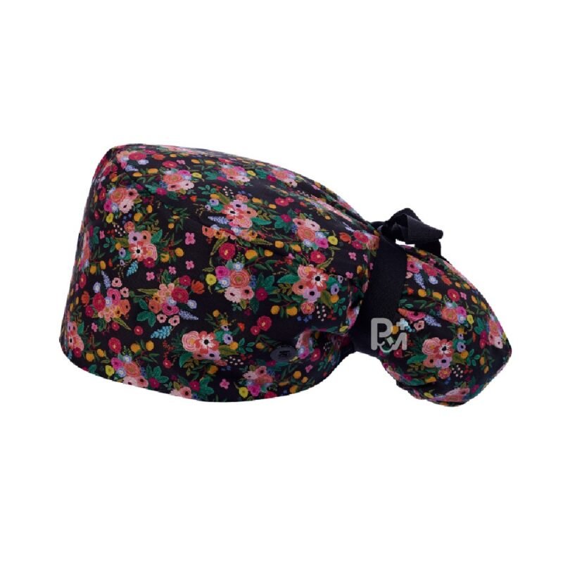 Floral-Patterned Ponytail Scrub Cap – Hair-Friendly Comfort for Healthcare Beauty Catering Cleaning Staff | Custom Professional Gifts