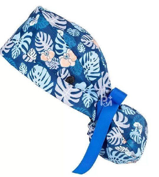 Floral-Patterned Ponytail Scrub Cap – Hair-Friendly Comfort for Healthcare Beauty Catering Cleaning Staff | Custom Professional Gifts
