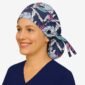 Floral-ponytail cap-D 1