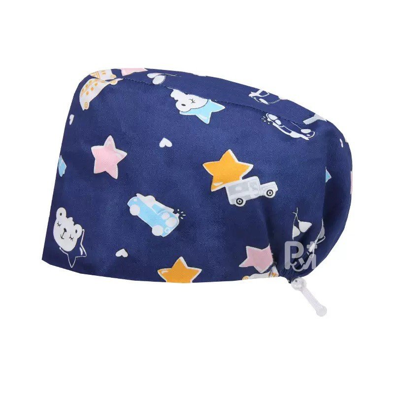 Scrub Caps Gourd Elastic Cartoon – Feminine Professional Comfort for Healthcare Staff