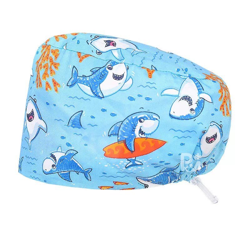 Scrub Caps Gourd Elastic Cartoon – Feminine Professional Comfort for Healthcare Staff