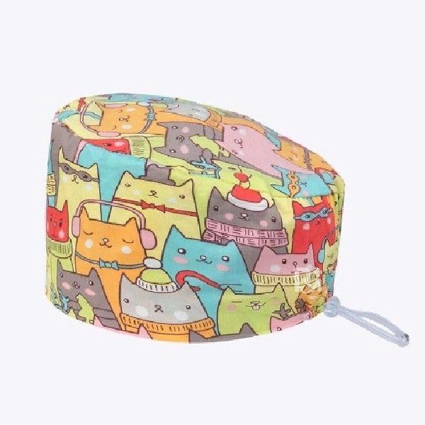 Scrub Caps Gourd Elastic Cartoon – Feminine Professional Comfort for Healthcare Staff