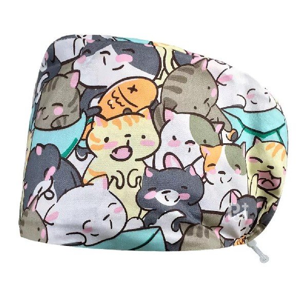 Scrub Caps Gourd Elastic Cartoon – Feminine Professional Comfort for Healthcare Staff