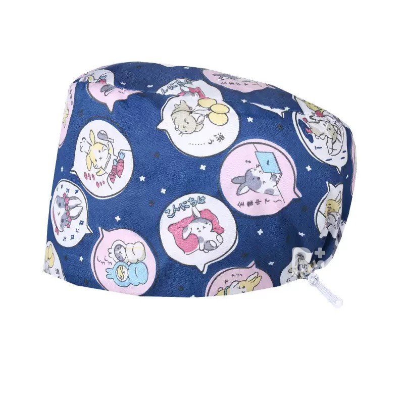 Scrub Caps Gourd Elastic Cartoon – Feminine Professional Comfort for Healthcare Staff