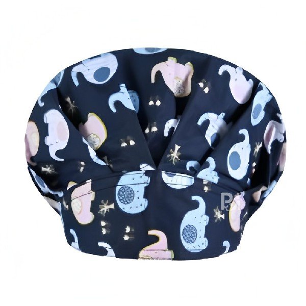 Cartoon Print Bouffant Scrub Caps Unisex with Buttons & Sweatband