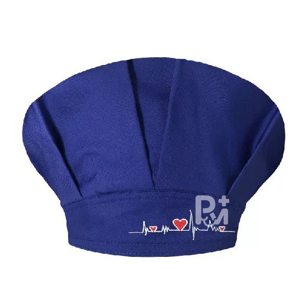 Embroidered Poly-Cotton Bouffant Scrub Caps | Terry Sweatband & Buttons | Medical & Food Safety Grade