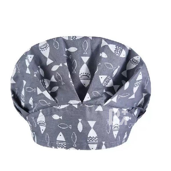 Cartoon Print Bouffant Scrub Caps Unisex with Buttons & Sweatband