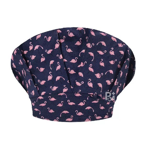 Flamingo Print Bouffant Scrub Caps Unisex with Buttons & Sweatband