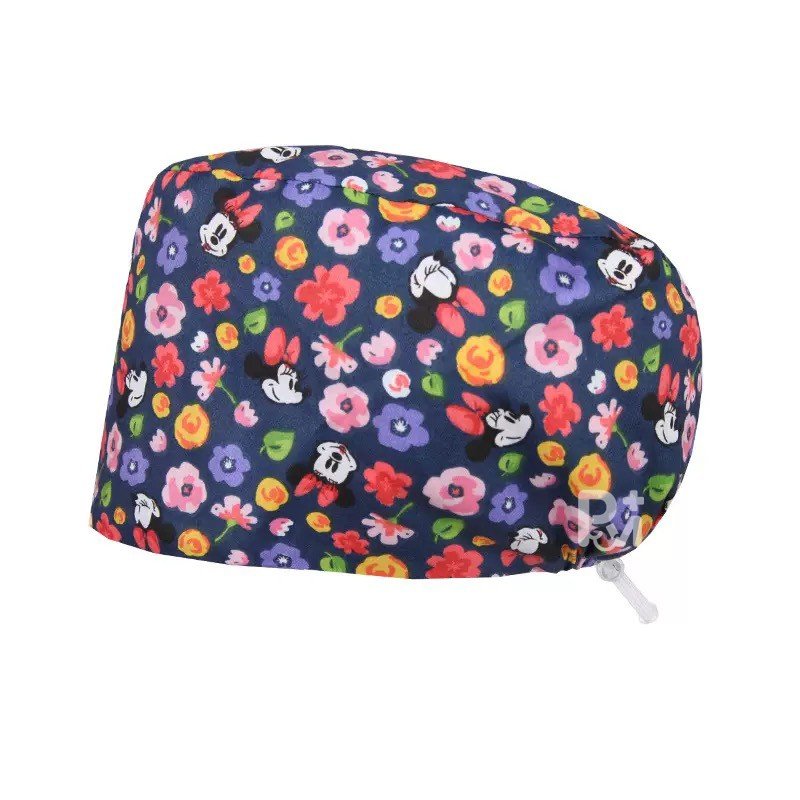 Scrub Caps Gourd Elastic Floral – Feminine Professional Comfort for Healthcare Staff