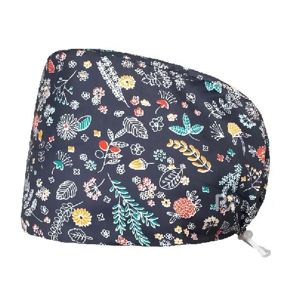 Scrub Caps Gourd Elastic Floral – Feminine Professional Comfort for Healthcare Staff