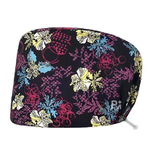 Scrub Caps Gourd Elastic Floral – Feminine Professional Comfort for Healthcare Staff