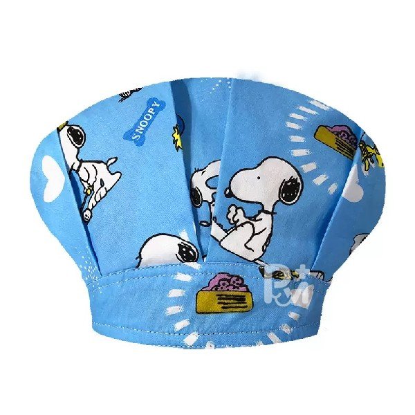 Snoopy Print Bouffant Scrub Caps Unisex with Buttons & Sweatband