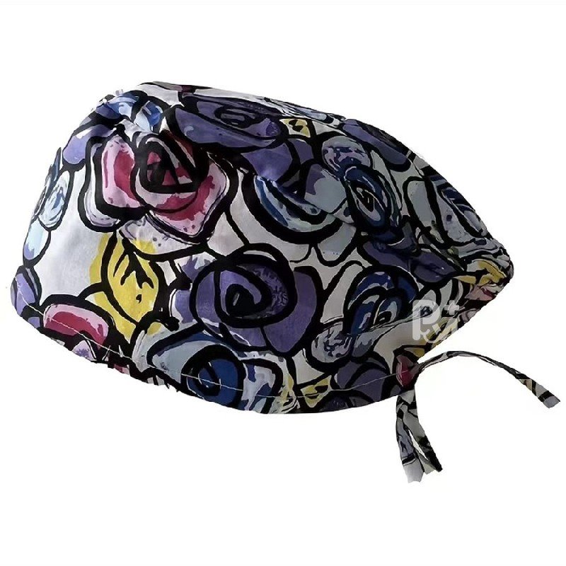 Euro Style Unisex Reusable Scrub Cap flower printed – Bulk Wholesale & Customizable